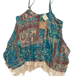 Love Printed Paisley Tank With Tassels, NWT Medium